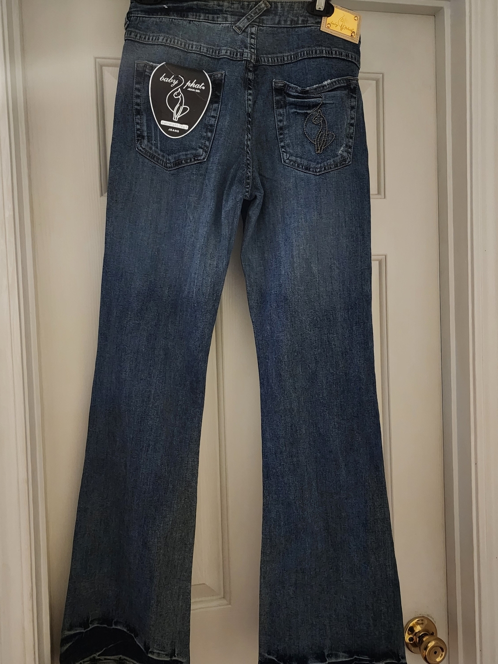 NWT Baby Phat Jeans Size 7 Y2K Rhinestone Cat Flare Denim